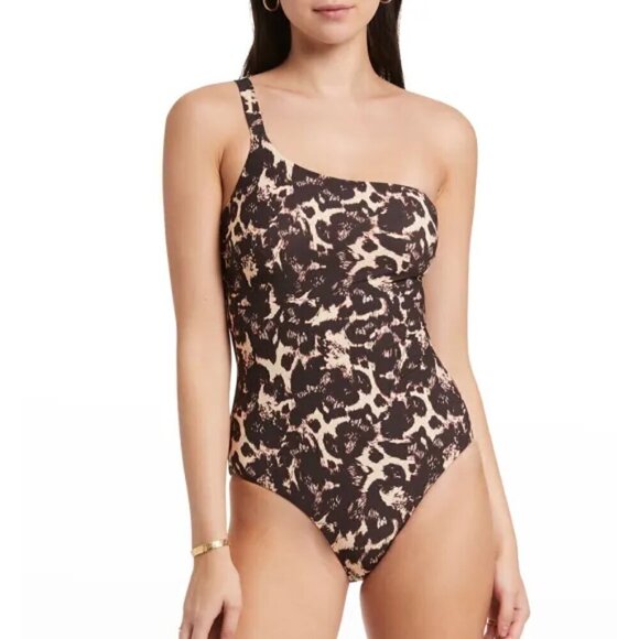 JETS Australia 'Allure' One-Shoulder One-Piece Animal-Print Swimsuit - Picture 1 of 2